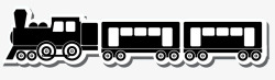 古典火车卡通黑白蒸汽火车高清图片
