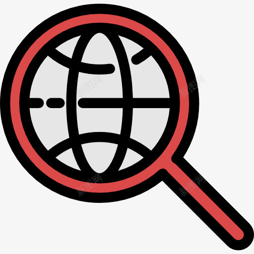 全球图标png_新图网 https://ixintu.com 全世界的搜索引擎 全球 工具和器具 放大镜 旅行