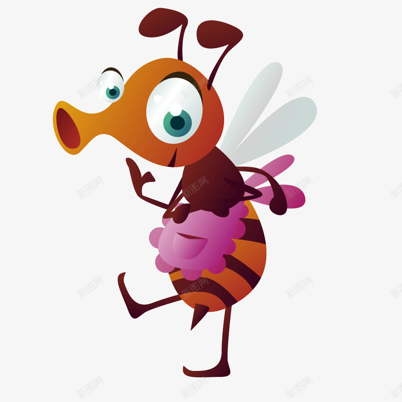 卡通动物紫色蜜蜂png免抠素材_新图网 https://ixintu.com 动物 卡通 紫色 蜜蜂