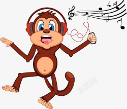 欢快的音乐听音乐跳舞的猴子高清图片