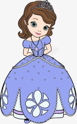 穿公主蓝色公主裙高清图片