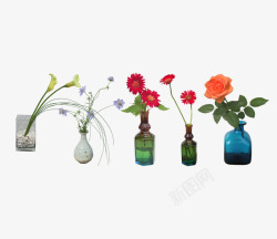 少女瓶装饰品瓶装装饰花朵高清图片
