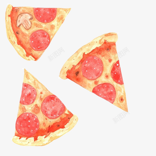 披萨手绘画片png免抠素材_新图网 https://ixintu.com 切块 手绘美食 披萨 水果披萨 红色 饼
