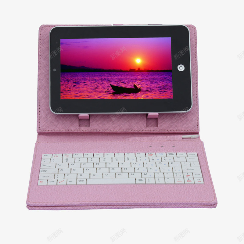 粉色ipadpng免抠素材_新图网 https://ixintu.com 平板 电子产品 皮套 键盘