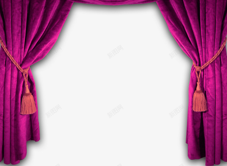 枚红色窗帘png免抠素材_新图网 https://ixintu.com 玫红色 窗帘 窗户 装饰