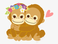 猴素描可爱元素猴子素描卡通可爱猴子图标高清图片