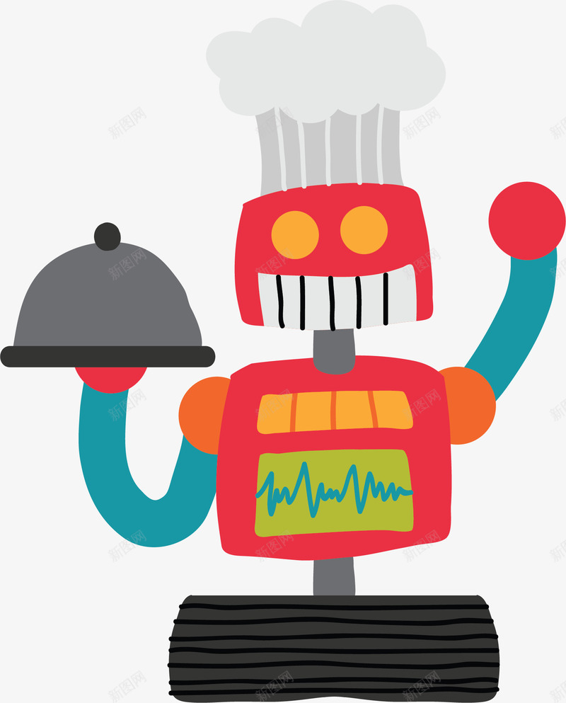 做饭烹饪的机器人矢量图ai免抠素材_新图网 https://ixintu.com 人工智能 做饭机器人 机器人 烹饪能手 矢量png 高科技 矢量图