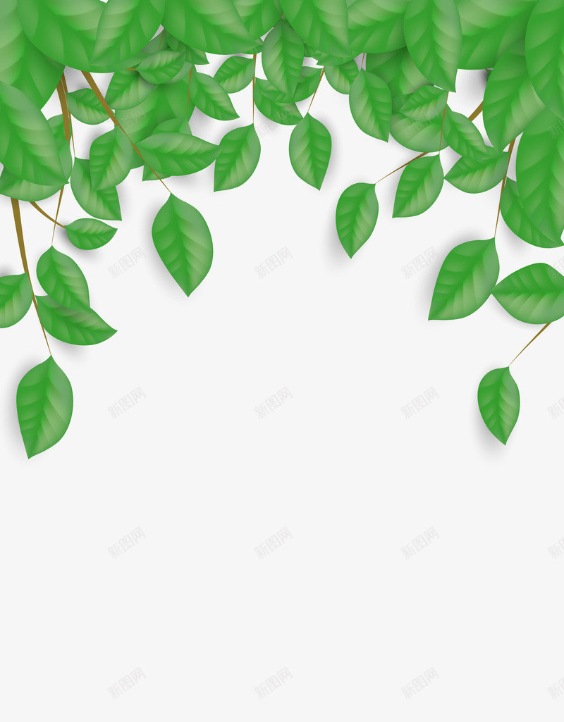 绿树叶矢量图eps免抠素材_新图网 https://ixintu.com 叶子 枝叶 植物 装饰 矢量图