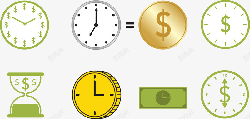时间就是金钱矢量图ai免抠素材_新图网 https://ixintu.com 时间 时间观念 金钱 矢量图