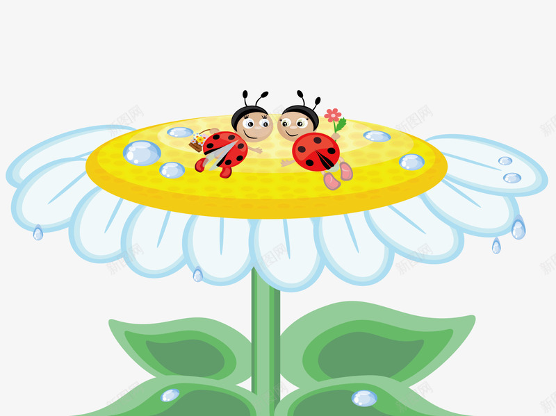 小蜜蜂采花蜜卡通png免抠素材_新图网 https://ixintu.com 卡通动物 卡通蜜蜂 矢量小蜜蜂 矢量花朵 黄色