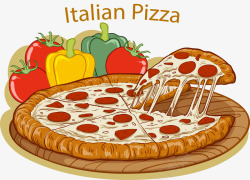 芝心美味披萨意大利手绘披萨高清图片