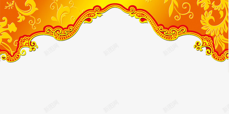 花纹png免抠素材_新图网 https://ixintu.com 中国风 古典 边框 金黄色