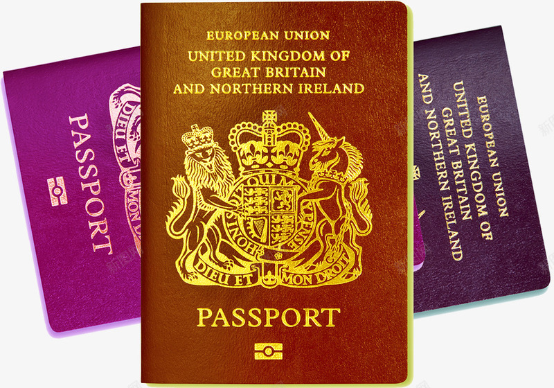 印花纹的英国护照psd免抠素材_新图网 https://ixintu.com 出国素材 印有花纹的 护照素材 英国护照 证件素材