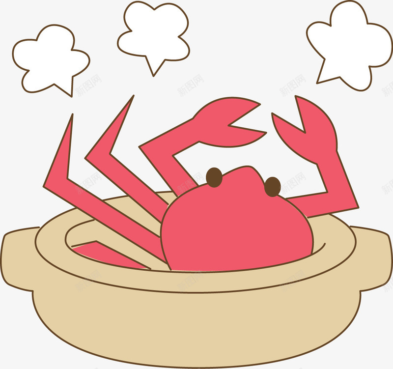 卡通螃蟹png免抠素材_新图网 https://ixintu.com 卡通 手绘 螃蟹 蟹钳
