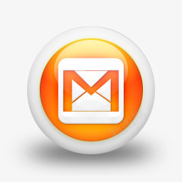 Gmail标志广场有光泽的橙色图标图标