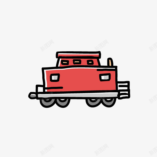 卡通手绘火车元素png免抠素材_新图网 https://ixintu.com 创意 动漫动画 卡通火车 手绘 红色的 艺术