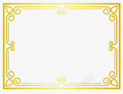 复式花纹金黄色花纹边框矢量图高清图片