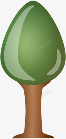 有光泽的树木卡通小树高清图片