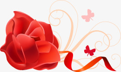 红色玫瑰花花卉矢量图素材