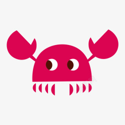 粉红色的螃蟹手绘螃蟹高清图片