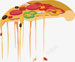 流汁的披萨矢量图素材