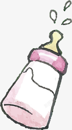 创意奶嘴卡通奶瓶图案矢量图高清图片