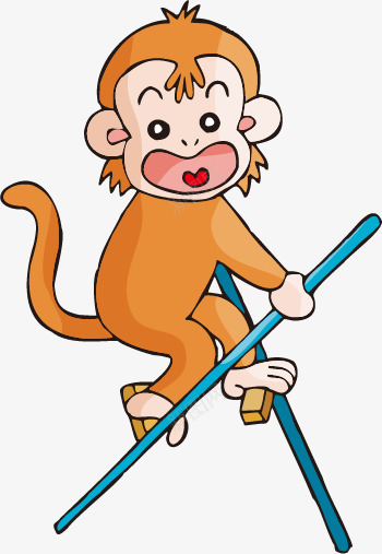 玩耍的猴子png免抠素材_新图网 https://ixintu.com 动物 卡通 手绘 猴子