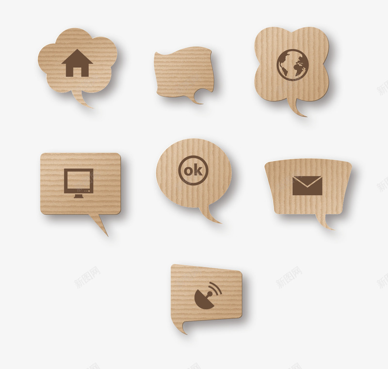 创意纸板材质对话框图标psd_新图网 https://ixintu.com 创意对话框 对话框 纸板对话框 纸板材质