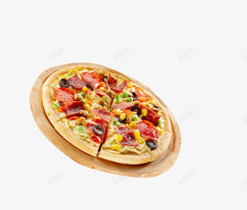 混合口味披萨海报png免抠素材_新图网 https://ixintu.com 丰富馅料 儿童小披萨 榴莲披萨 营养均衡