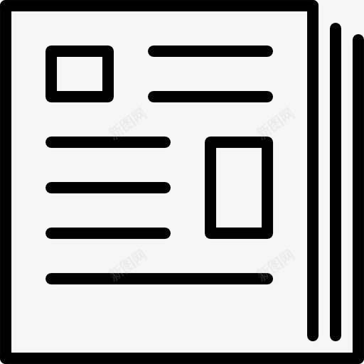 张报纸图标png_新图网 https://ixintu.com 图片 报纸 文件 文本 新闻 界面