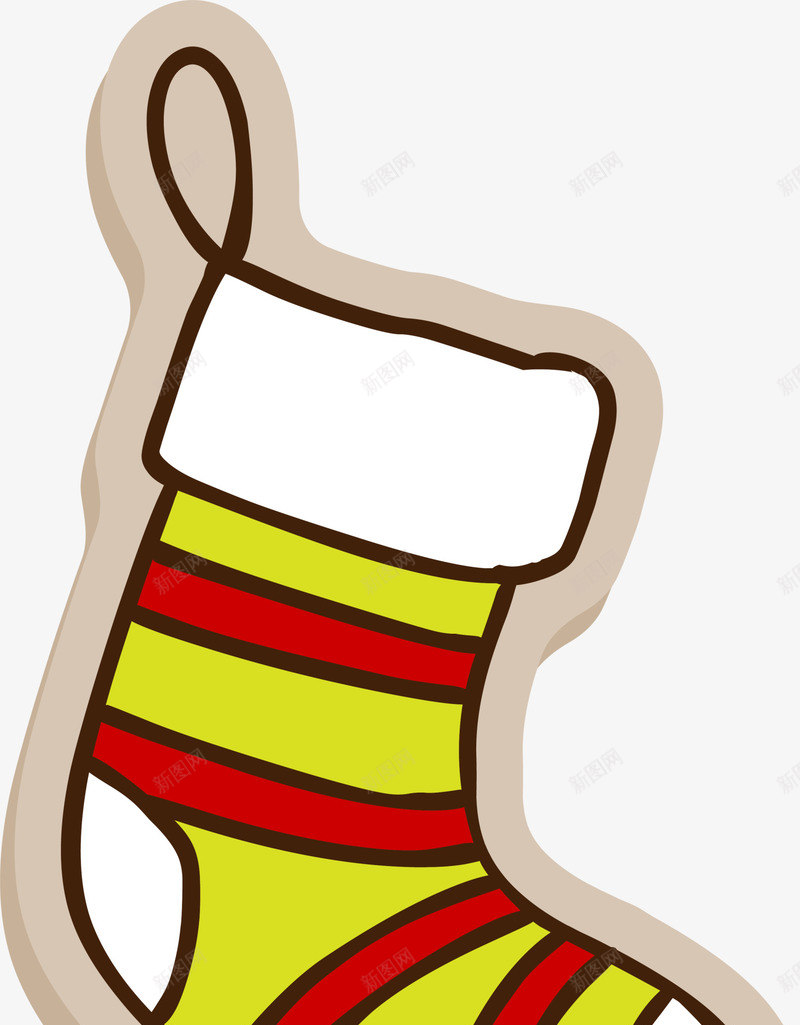 黄色卡通袜子png免抠素材_新图网 https://ixintu.com 卡通圣诞袜 圣诞节 标志 标签 节日 装饰图案 黄色袜子