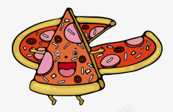 微笑披萨可爱的披萨图高清图片