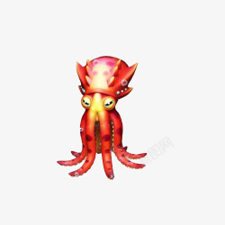深海怪物红色大头章鱼怪物高清图片