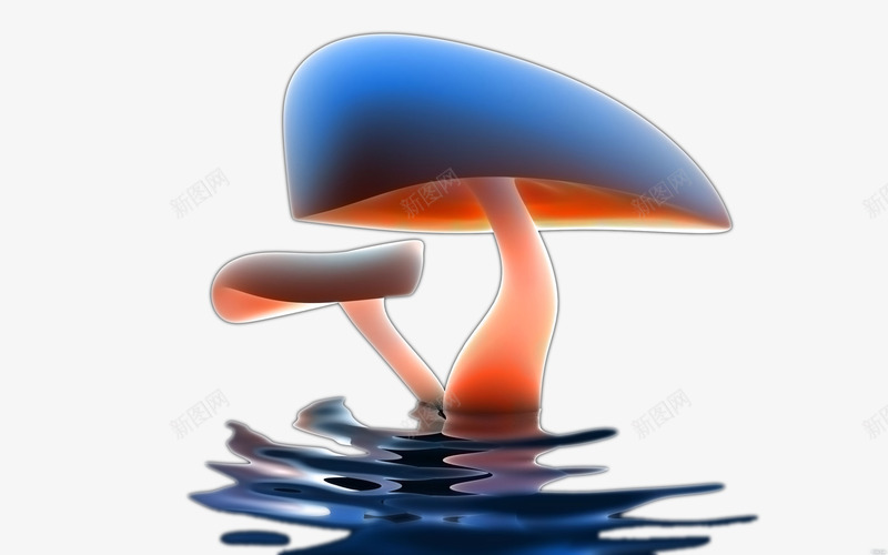 魔幻效果的蘑菇psd免抠素材_新图网 https://ixintu.com 仙境 倒影 水池 蘑菇 魔幻
