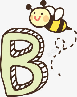 字母B和蜜蜂素材