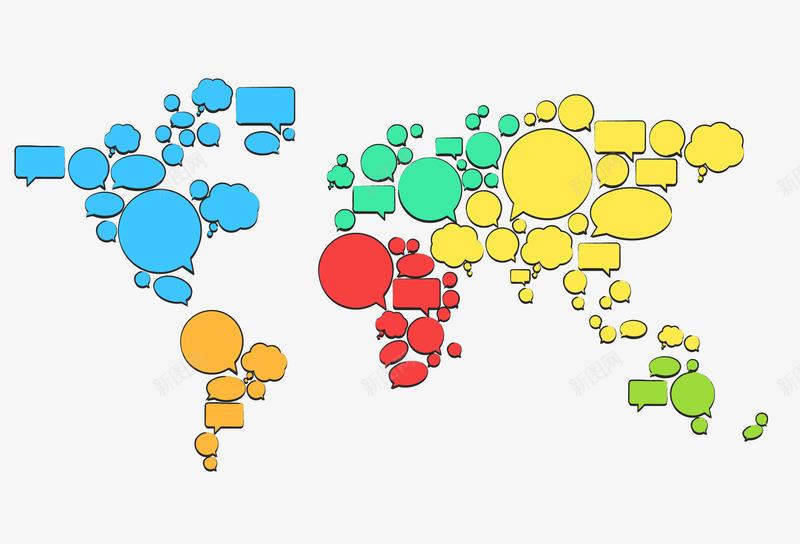 对话框世界地图png免抠素材_新图网 https://ixintu.com 世界地图 对话框