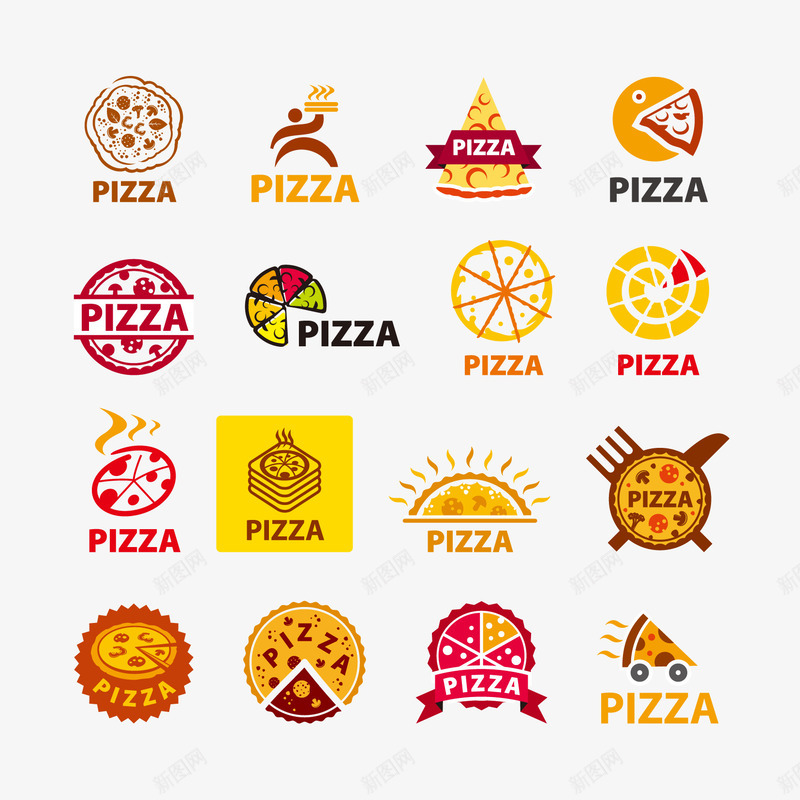 披萨LOGO标志图标png_新图网 https://ixintu.com EPS LOGO标志 PIZZA 披萨 标签