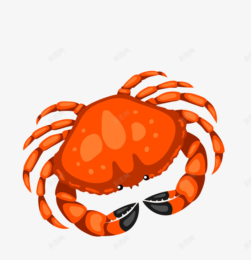 卡通手绘红色的螃蟹png免抠素材_新图网 https://ixintu.com 创意 动漫动画 卡通手绘 爪子 红色的螃蟹 食物