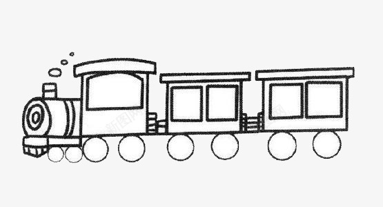 卡通火车png免抠素材_新图网 https://ixintu.com 卡通 火车 玩具 素描 黑白