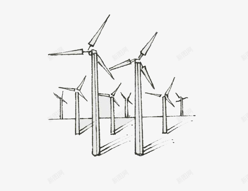 电力风车png免抠素材_新图网 https://ixintu.com 卡通 电力 电力风车 素材 风车