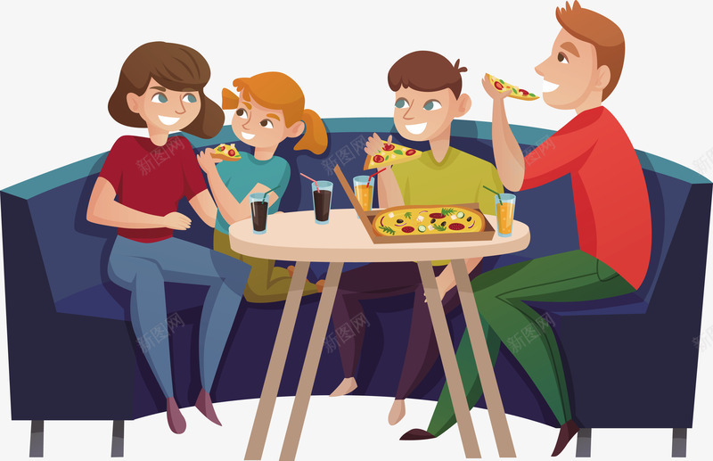 一家人正在吃披萨矢量图eps免抠素材_新图网 https://ixintu.com 一家人 吃披萨 披萨 披萨PNG 正在吃披萨 矢量披萨 矢量图