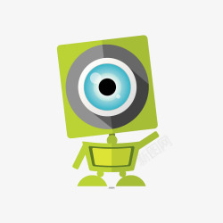 自动智能遥控晾衣杆大眼睛独眼智能机器人高清图片