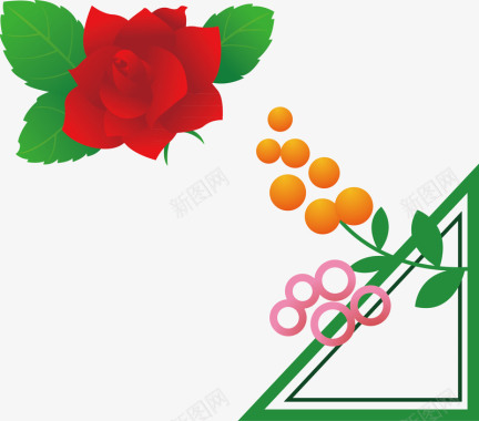 玫瑰花瓣心形矢量图图标图标