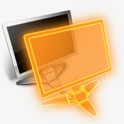 金黄色电脑显示屏图标图标
