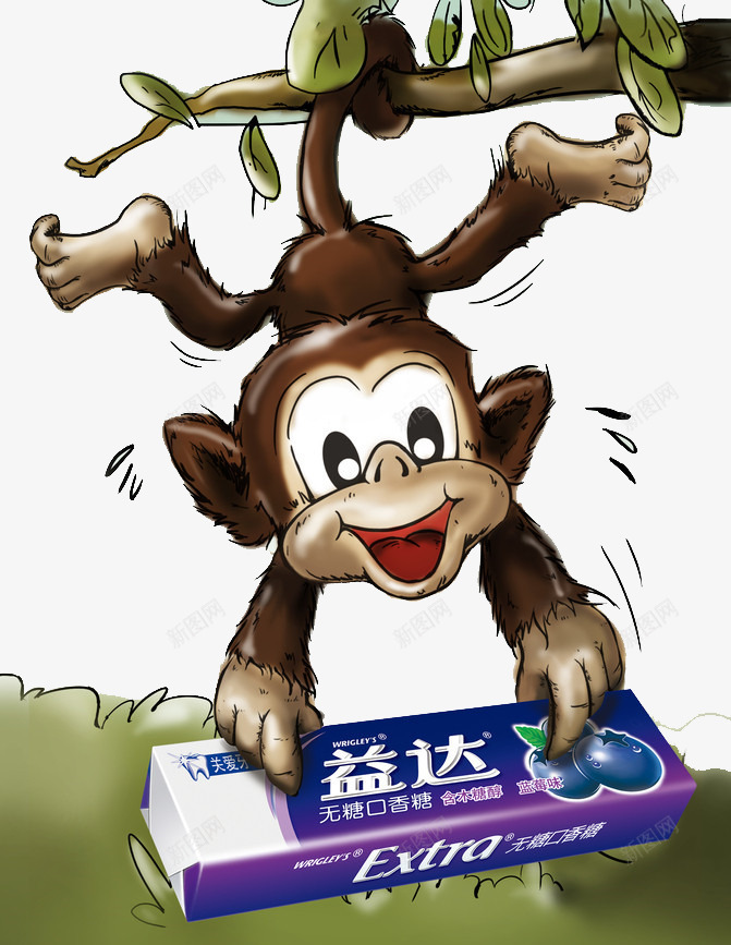 愚人节可爱猴子恶搞口香糖png免抠素材_新图网 https://ixintu.com 可爱的猴子 恶搞的口香糖 恶搞风 愚人节口香糖 整蛊的口香糖