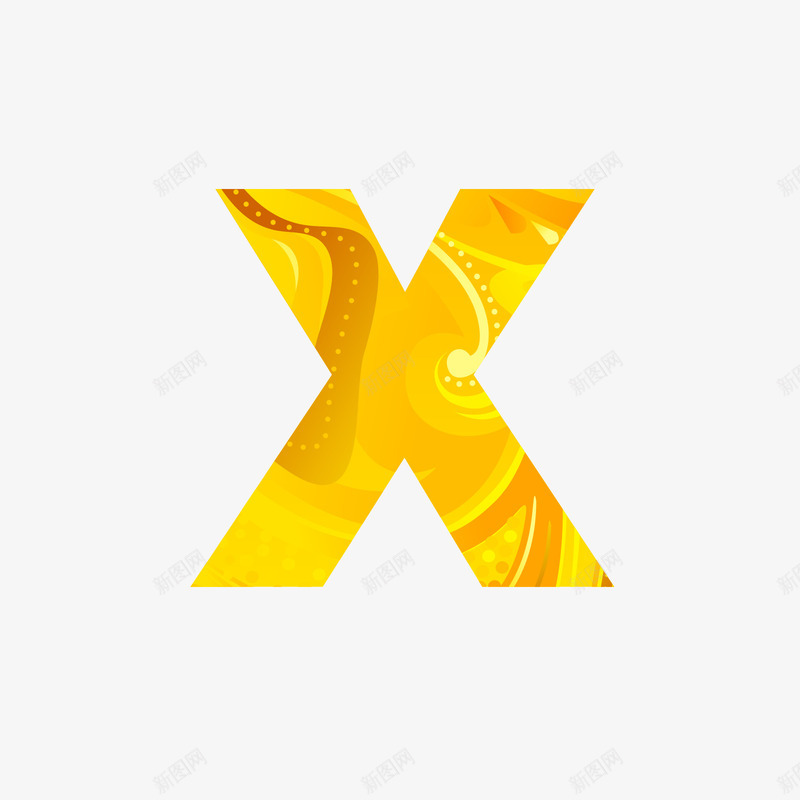 金黄色字母Xpng免抠素材_新图网 https://ixintu.com 字母 字母X 矢量字母 英文 金黄色