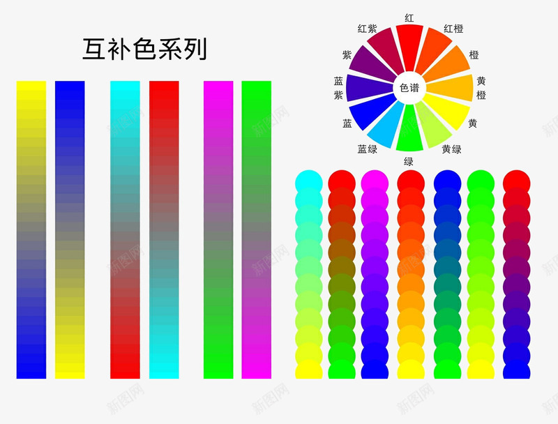 互补色系列png免抠素材_新图网 https://ixintu.com 互补色 互补色系列 互补色色谱 互补色色阶 渐变色阶 色谱 色阶