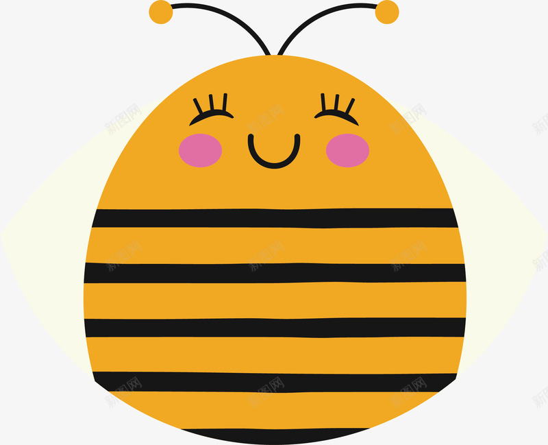 手绘条纹小蜜蜂png免抠素材_新图网 https://ixintu.com 创意 可爱 小蜜蜂 彩色图 手绘 手绘图 简单