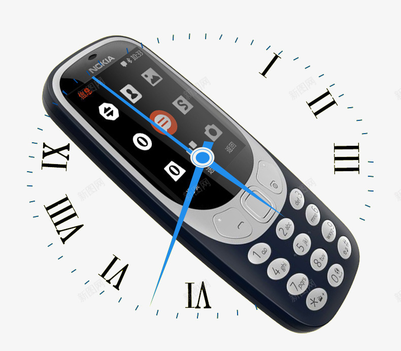 老人机时间显示png免抠素材_新图网 https://ixintu.com 准时手机 创意时钟 指针手机 直板手机广告 精确手机报时 老年机