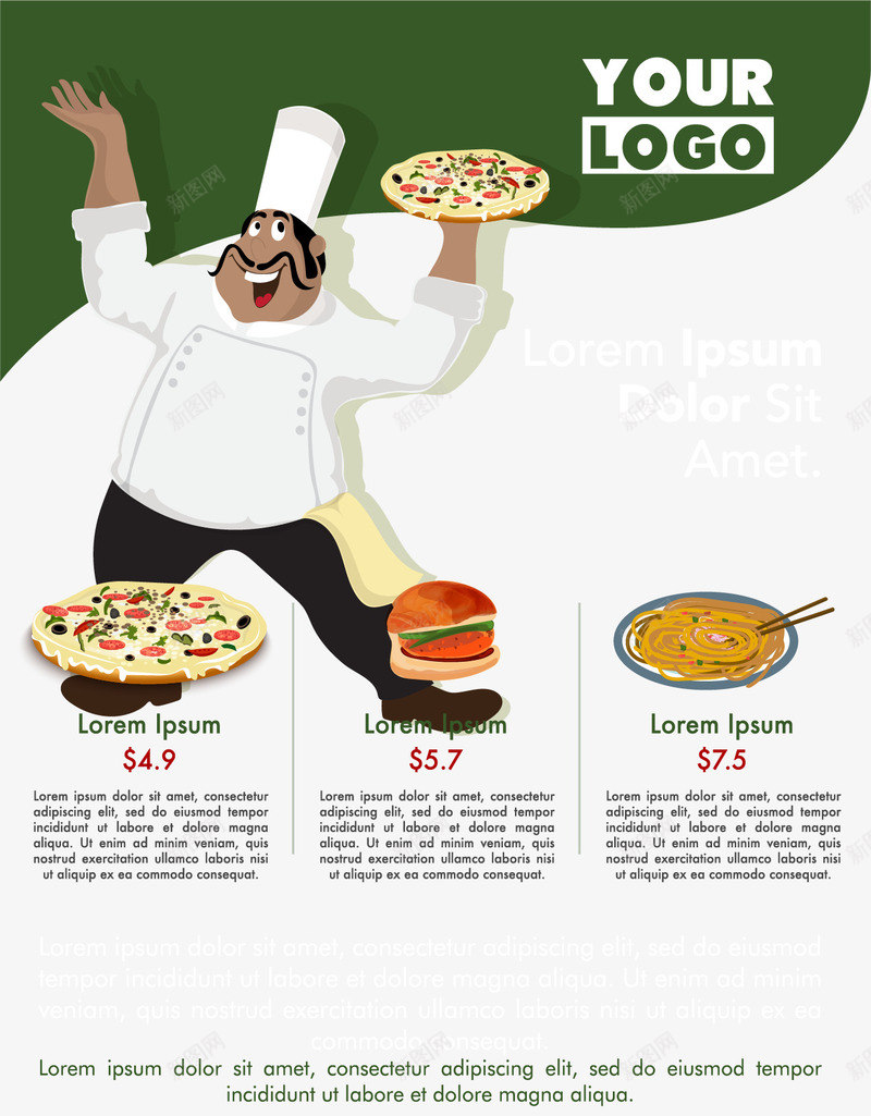 意大利餐馆宣传册矢量图eps_新图网 https://ixintu.com 宣传海报 意大利餐馆 意面 披萨 矢量素材 餐厅手册 矢量图